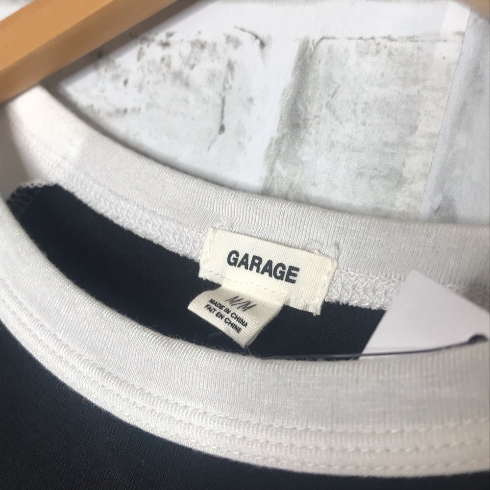 NWT Black and White Garage Long Sleeve Top - Picture 3 of 8